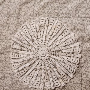 Antique off white hand made doily